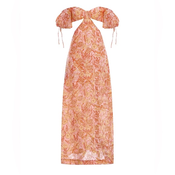 NWOT Ague Bendita Cielo Vuelo Atardecer Linen Maxi Dress Size Large NEVER WORN - Picture 3 of 13